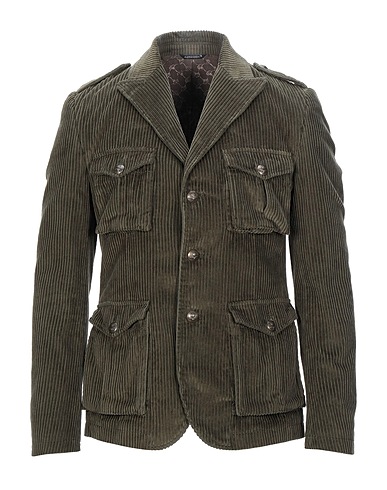 GREY DANIELE ALESSANDRINI Blazer Military green 100% Cotton, Acrylic, Polyester, Wool, Other Fibres