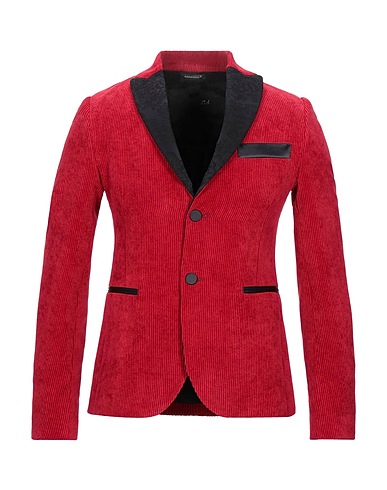 DANIELE ALESSANDRINI Blazer Red 92% Polyester, 8% Polyamide, Viscose, Cotton, Elastane