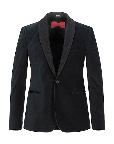 DANIELE ALESSANDRINI Blazer Black 97% Cotton, 3% Elastane, Acetate, Rubber