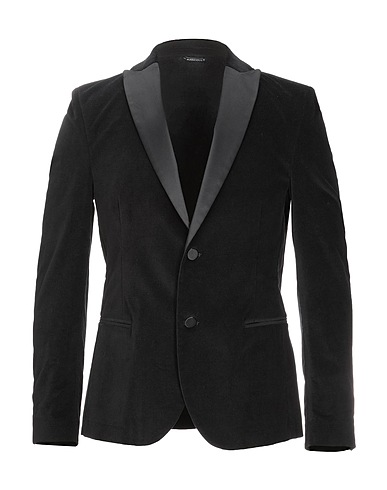 DANIELE ALESSANDRINI Blazer Black 98% Cotton, 2% Elastane