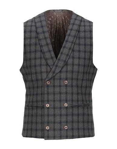 DANIELE ALESSANDRINI Suit vest Lead 32% Wool, 28% Cotton, 27% Polyester, 13% Polyamide, Elastane
