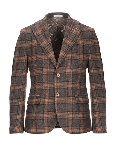 DANIELE ALESSANDRINI Blazer Dark brown 70% Wool, 30% Polyester