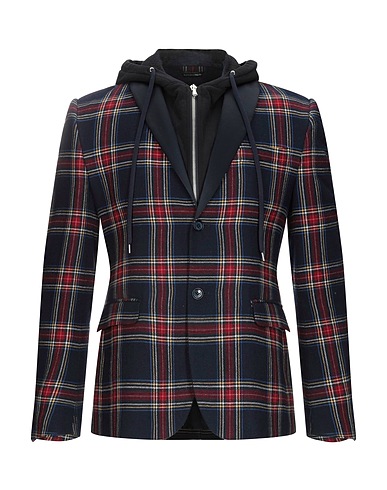 GREY DANIELE ALESSANDRINI Blazer Midnight blue 55% Polyester, 45% Wool, Cotton, Elastane