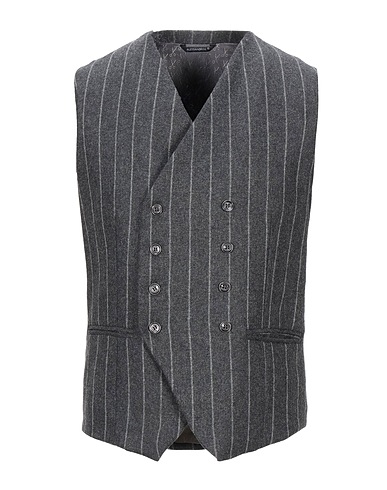 GREY DANIELE ALESSANDRINI Suit vest Charcoal 45% Viscose, 40% Wool, 13% Polyamide, 2% Elastane