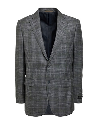 ZEGNA テーラードジャケット グレー カシミヤ 60% / シルク 25% / 指定外繊維（ヘンプ） 15%