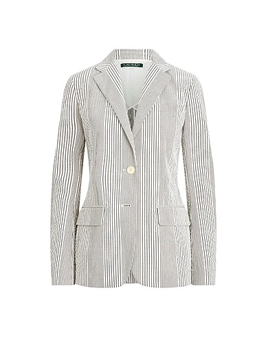 LAUREN RALPH LAUREN Jackett SEERSUCKER COTTON BLAZER
 Hellgrau 98% Baumwolle, 2% Elastan