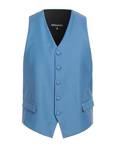 PATRIZIA PEPE Waistcoat Pastel blue 53% Polyester, 43% Virgin Wool, 4% Elastane