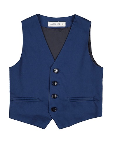 MANUEL RITZ Waistcoat Midnight blue 98% Cotton, 2% Elastane