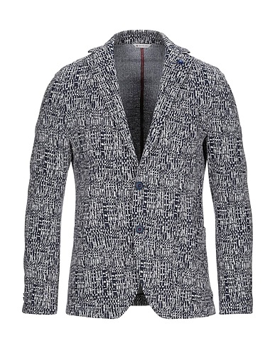 MANUEL RITZ Blazer Midnight blue 63% Cotton, 36% Polyester, 1% Elastane