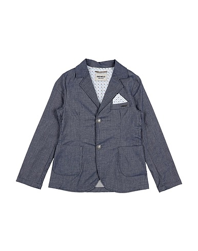 FRED MELLO Blazer Slate blue 90% Cotton, 8% Linen, 2% Elastane