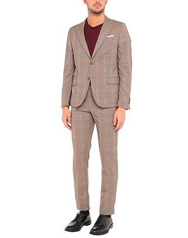 DANIELE ALESSANDRINI Suits Grey 97% Wool, 2% Polyamide, 1% Elastane
