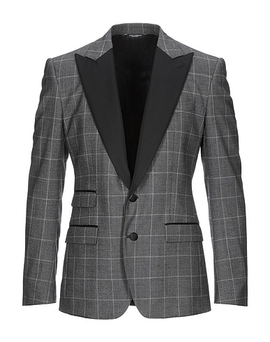 DOLCE&GABBANA テーラードジャケット グレー バージンウール 47% / コットン 45% / シルク 4% / ポリエステル 2% / ポリウレタン 2%