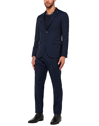 LARDINI スーツ ミッドナイトブルー ウール 100%