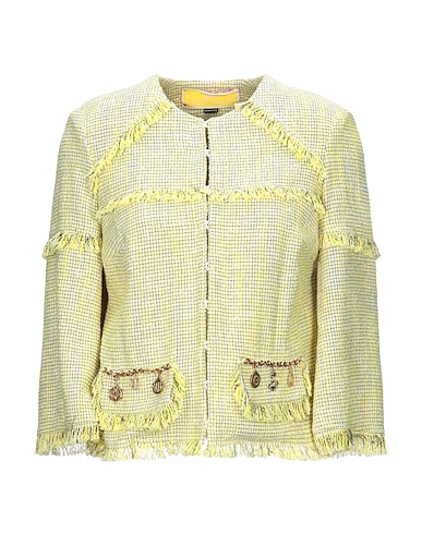 ELISABETTA FRANCHI Jacket Yellow 74% Cotton, 22% Acrylic, 4% Polyester