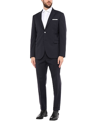 NEIL BARRETT Suits Midnight blue 60% Polyester, 37% Cotton, 3% Elastane