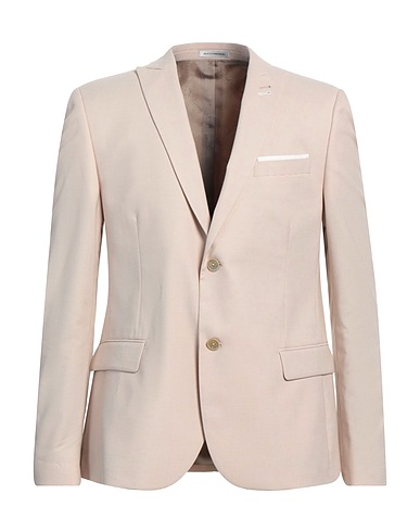 GREY DANIELE ALESSANDRINI Blazer Beige 65% Polyester, 33% Viscose, 2% Elastane