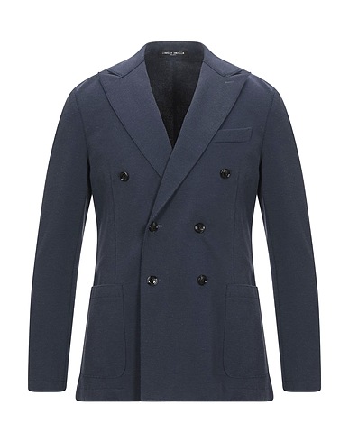 FRANKIE MORELLO Blazer Midnight blue 83% Cotton, 14% Polyamide, 3% Elastane