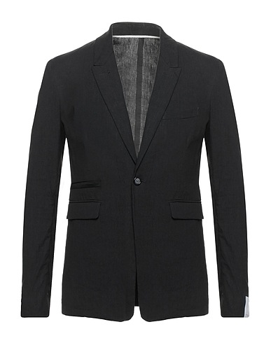 PAOLO PECORA Blazer Black 77% Linen, 21% Viscose, 2% Elastane