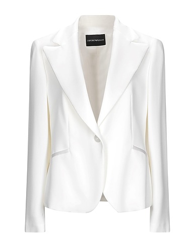 EMPORIO ARMANI Blazer White 50% Viscose, 47% Acetate, 3% Elastane, Mulberry silk, Polyester