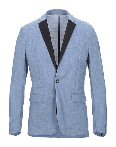 PAOLO PECORA Blazer Blu 50% Poliestere, 25% Lana, 18% Lino, 5% Poliammide, 2% Elastan