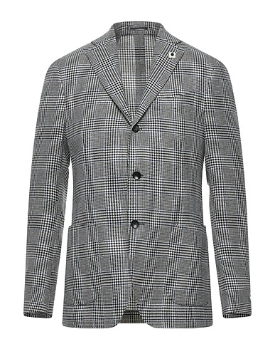 LARDINI Blazer Black 48% Wool, 28% Linen, 24% Silk