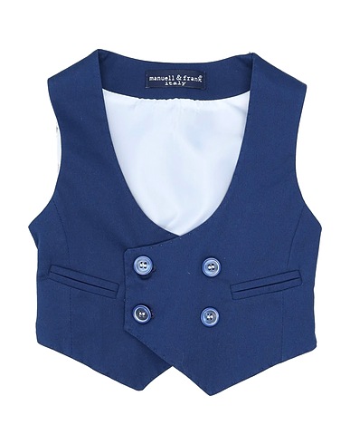 MANUELL & FRANK Suit vest Midnight blue 98% Cotton, 2% Elastane