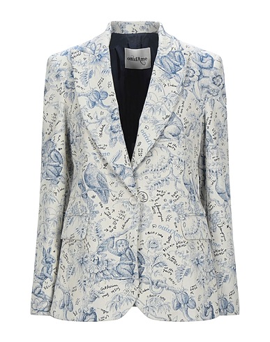 OTTOD'AME Blazer Ivory 74% Cotton, 24% Polyamide, 2% Elastane