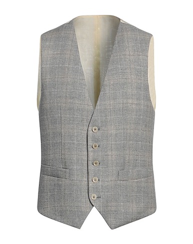 PAOLONI Waistcoat Light grey 58% Virgin Wool, 42% Linen
