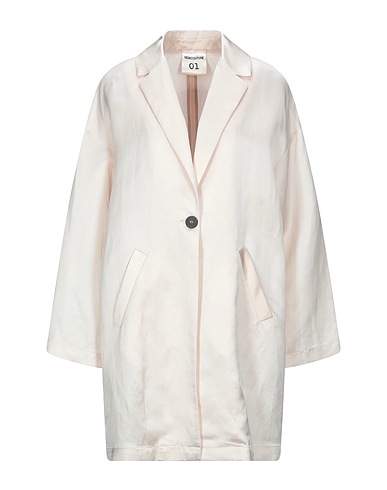 SEMICOUTURE Full-length jacket Beige 40% Viscose, 33% Linen, 27% Acetate