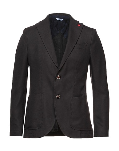 MANUEL RITZ Blazer Dark brown 62% Cotton, 38% Virgin Wool