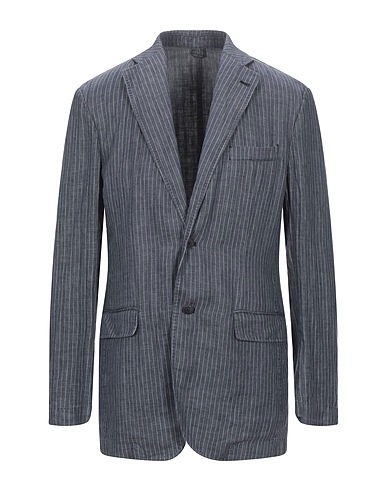 LUBIAM Blazer Slate blue 83% Linen, 17% Cotton