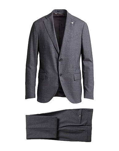 LARDINI Suits Charcoal 100% Wool