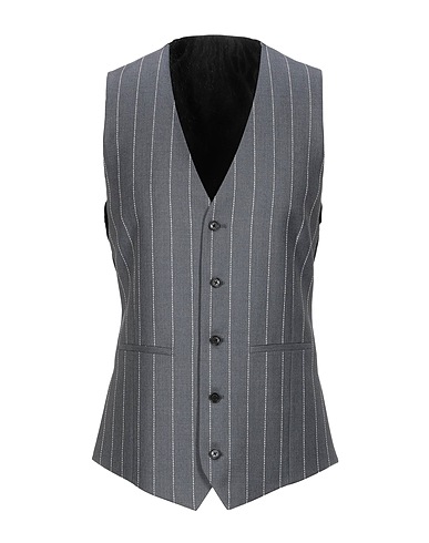 VERSACE Suit vest Lead 100% Wool, Cupro