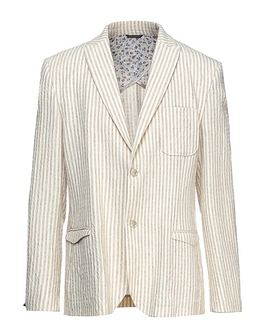 GREY DANIELE ALESSANDRINI Blazer Ivory 50% Cotton, 50% Linen