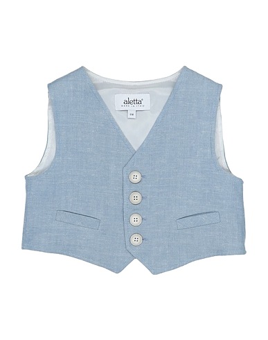 ALETTA Suit vest Sky blue 55% Viscose, 45% Linen