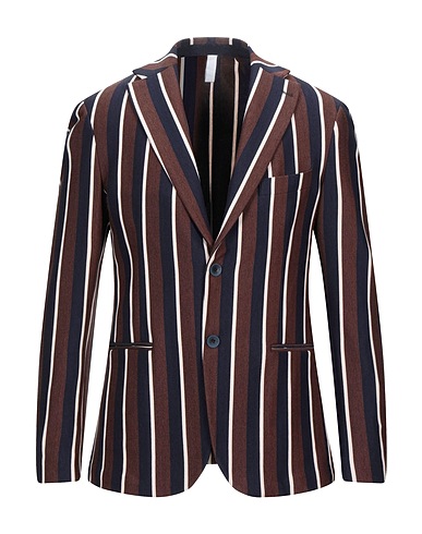 ROBERTO P  Luxury Blazer Brown 64% Viloft®, 30% Polyamide, 6% Elastane