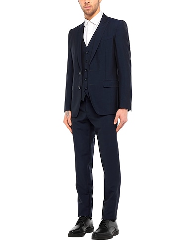 DOLCE&GABBANA Suits Midnight blue 85% Virgin Wool, 15% Mohair wool