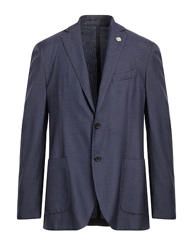 LARDINI Blazer Navy blue 85% Cashmere, 15% Silk