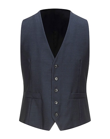 LARDINI Waistcoat Blue 70% Wool, 20% Mohair wool, 10% Silk