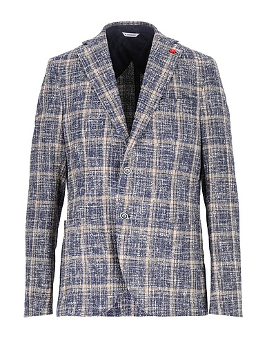 MANUEL RITZ Blazer Slate blue 63% Cotton, 25% Acrylic, 12% Polyamide