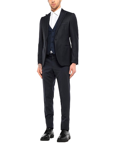 LARDINI Suits Midnight blue 99% Wool, 1% Elastane, Mohair wool