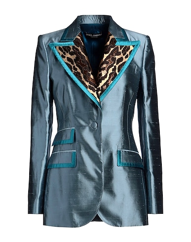 DOLCE&GABBANA Blazer Pastel blue 82% Silk, 12% Polyester, 4% Metallic Polyester, 2% Acetate