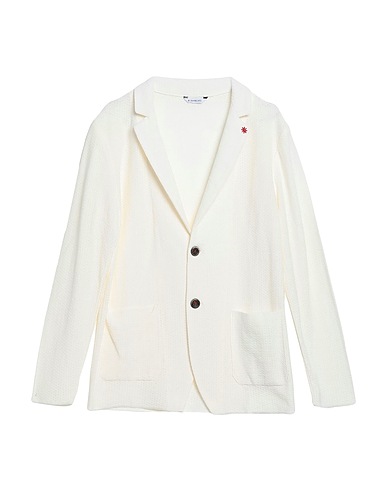 MANUEL RITZ Blazer White 50% Cotton, 50% Acrylic