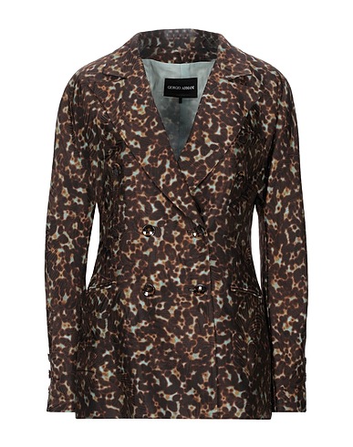 GIORGIO ARMANI Blazer Dark brown 47% Viscose, 44% Virgin Wool, 9% Silk