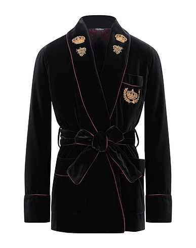 DOLCE&GABBANA Blazers Schwarz 74% Baumwolle, 26% Seide, Messing, Ziegenleder, Glas