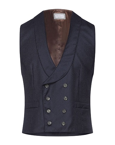 BRUNELLO CUCINELLI Waistcoat Midnight blue 100% Virgin Wool