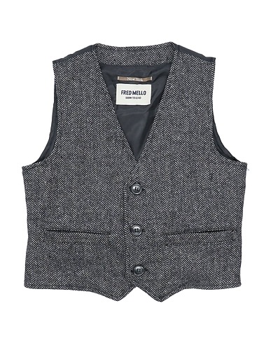 FRED MELLO Anzugweste Schwarz 70% Polyester, 15% Wolle, 15% Viskose