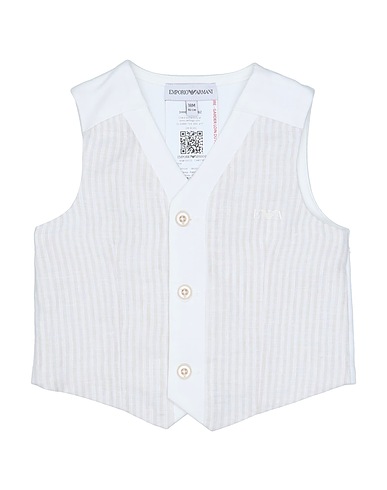 EMPORIO ARMANI Suit vest White 96% Cotton, 4% Elastane
