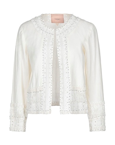 TWINSET Blazer Ivory 55% Cotton, 45% Linen, Polyester