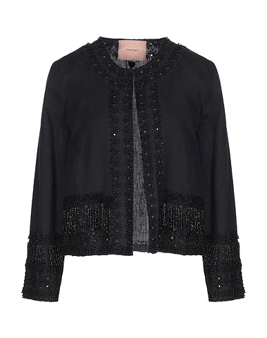 TWINSET Giacca Nero 55% Cotone, 45% Lino, Poliestere